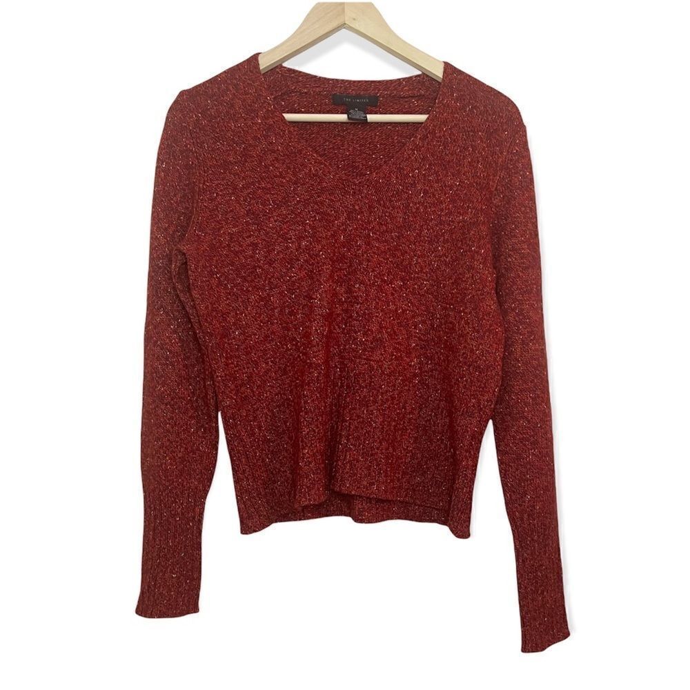 The Limited Wool Blend Red V Neck Sweater M